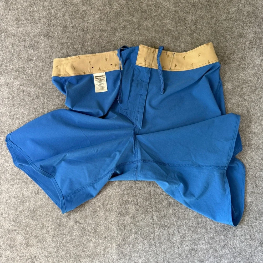 Patagonia Board Shorts Mens 33 Blue Stretch Planing Swim Trunks NEW Without Tags